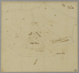 214346 Plattegrond van het Begijnebolwerk te Utrecht; met weergave van kadastrale percelen en bebouwing.